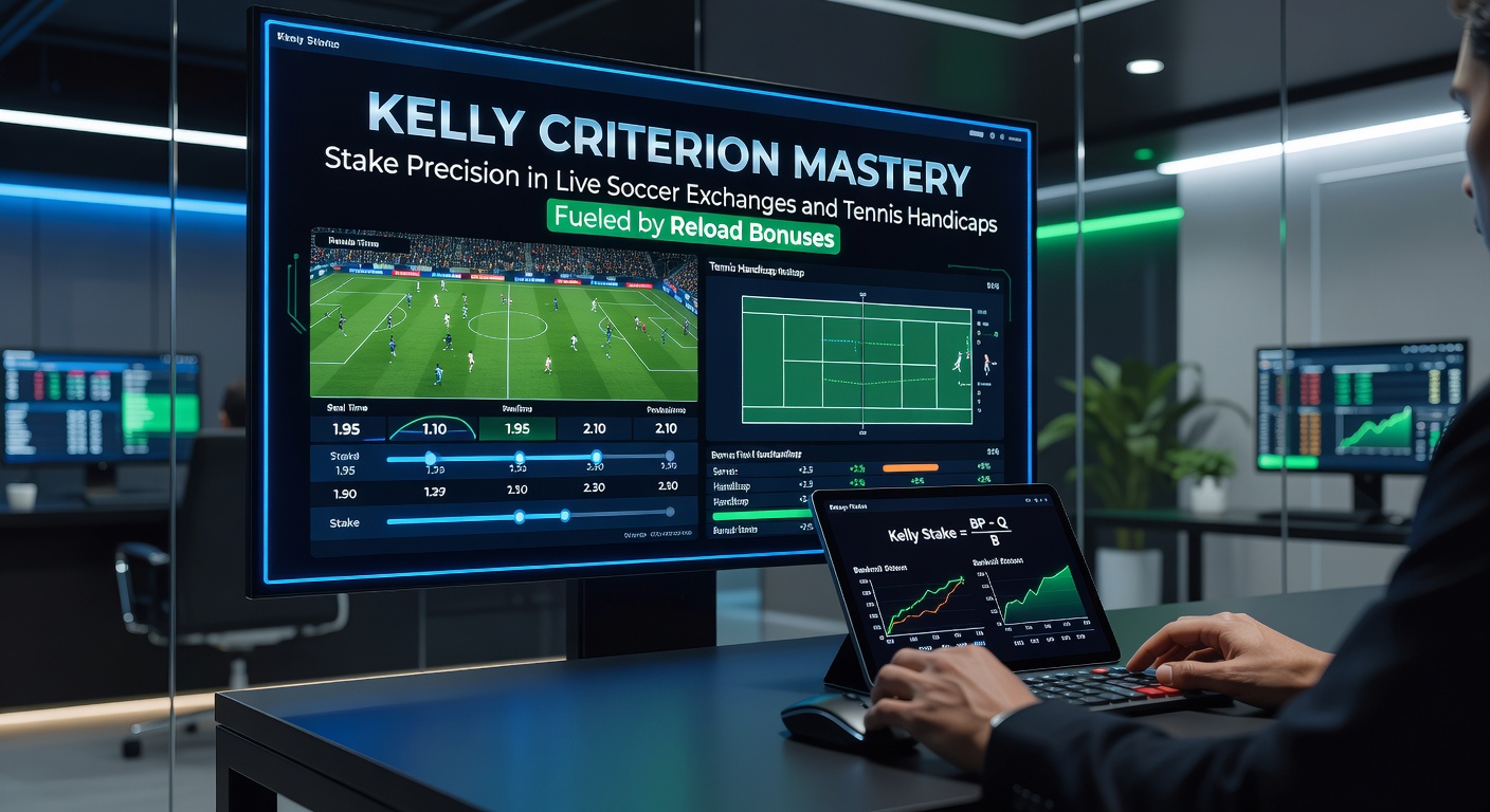 Grafik zur Kelly-Formel mit Beispielen aus Fußball- und Tenniswetten, die Einsatzgrößen visualisiert