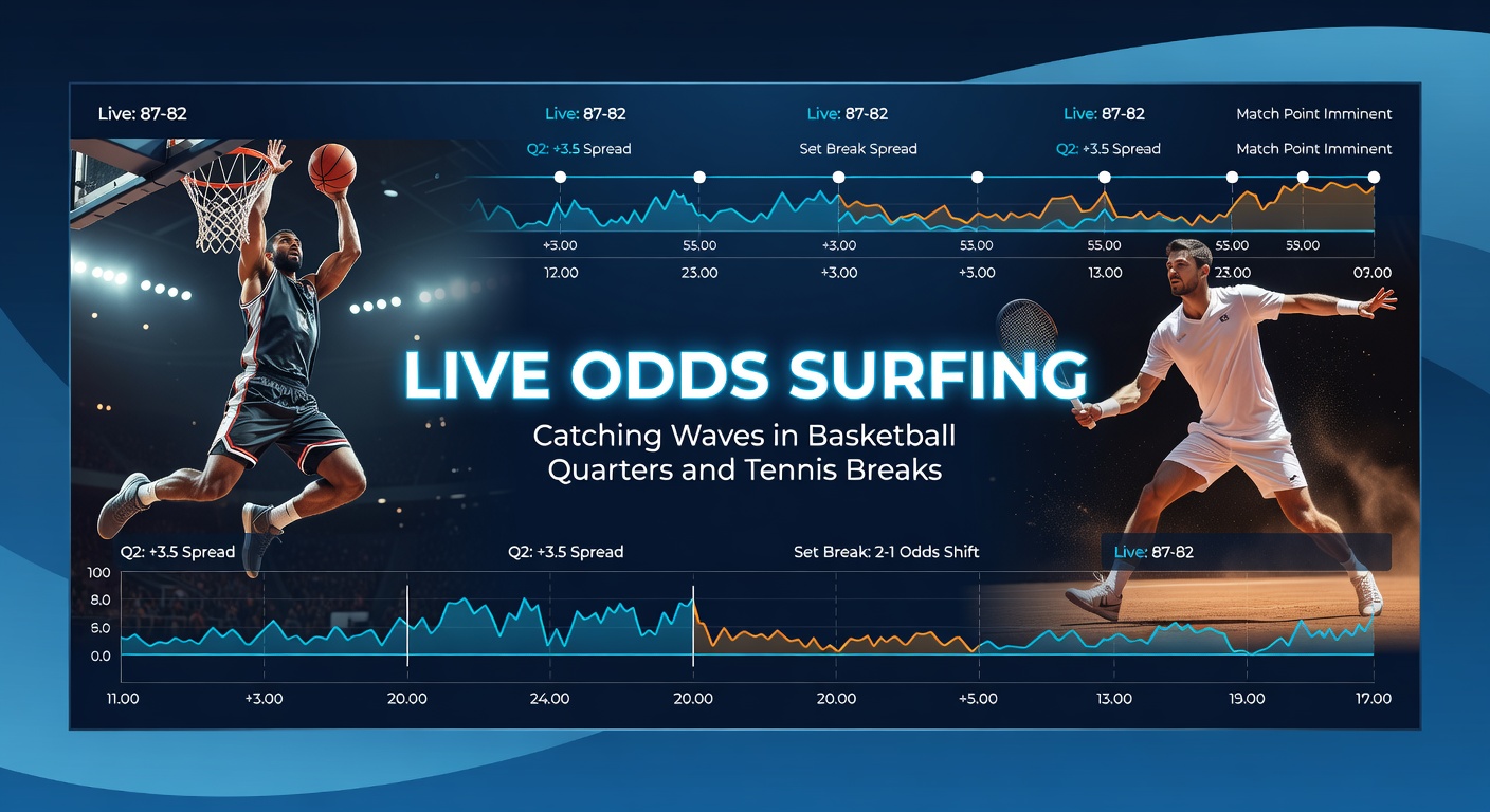 Screenshot einer Live-Wettenoberfläche während eines Tennis-Breaks mit steigenden Quoten in Echtzeit