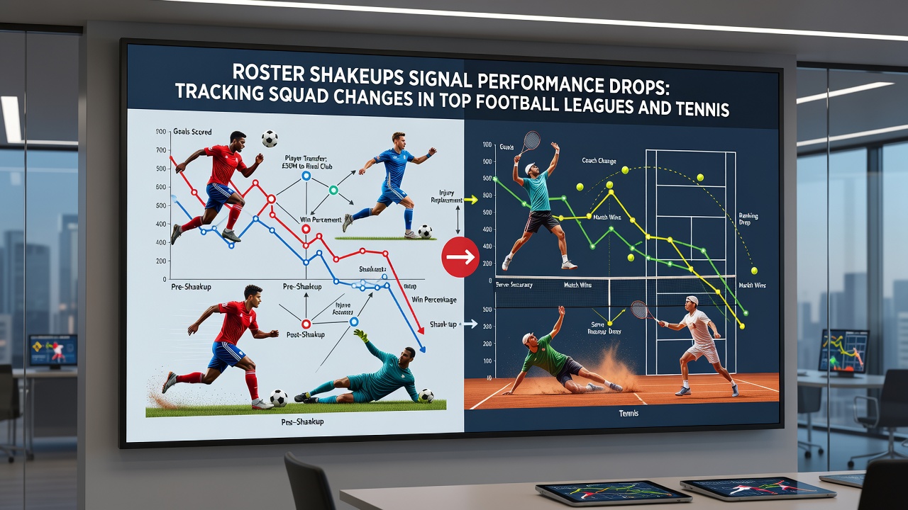 Analyse von Leistungsdaten nach Kaderveränderungen in Fußball und Tennis mit Diagrammen