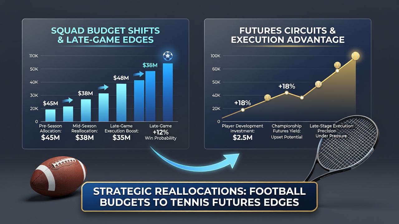 Visualisierung von Kaderbudget-Verschiebungen im Fußball und deren Auswirkungen auf Spätspiel-Performance
